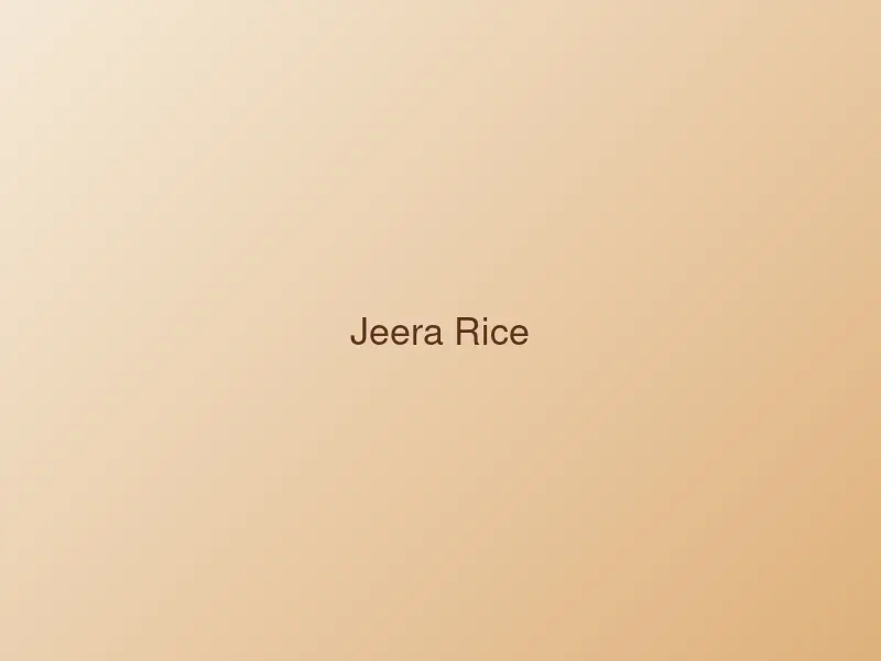 Bowl of jeera rice tempered with cumin seeds
