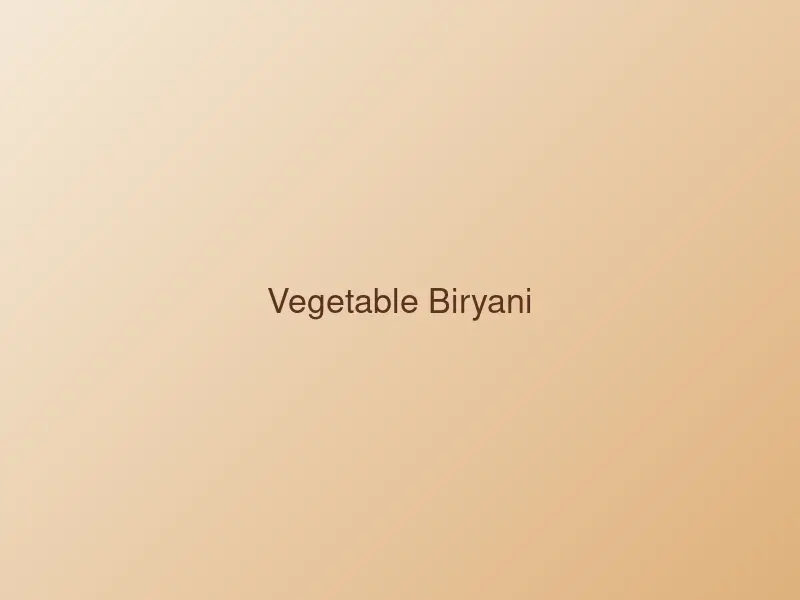 Vegetable biryani with basmati rice and mixed vegetables
